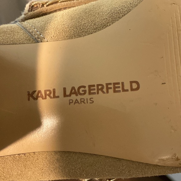 New Karl Lagerfield Leather Designer Boots - Picture 3 of 6